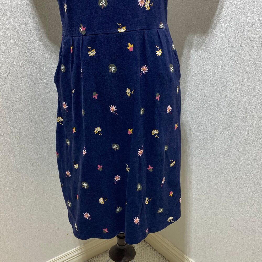 Boden Phoebe Navy Blue Floral Cotton Sheath Dress Size 8R - Picture 4 of 9